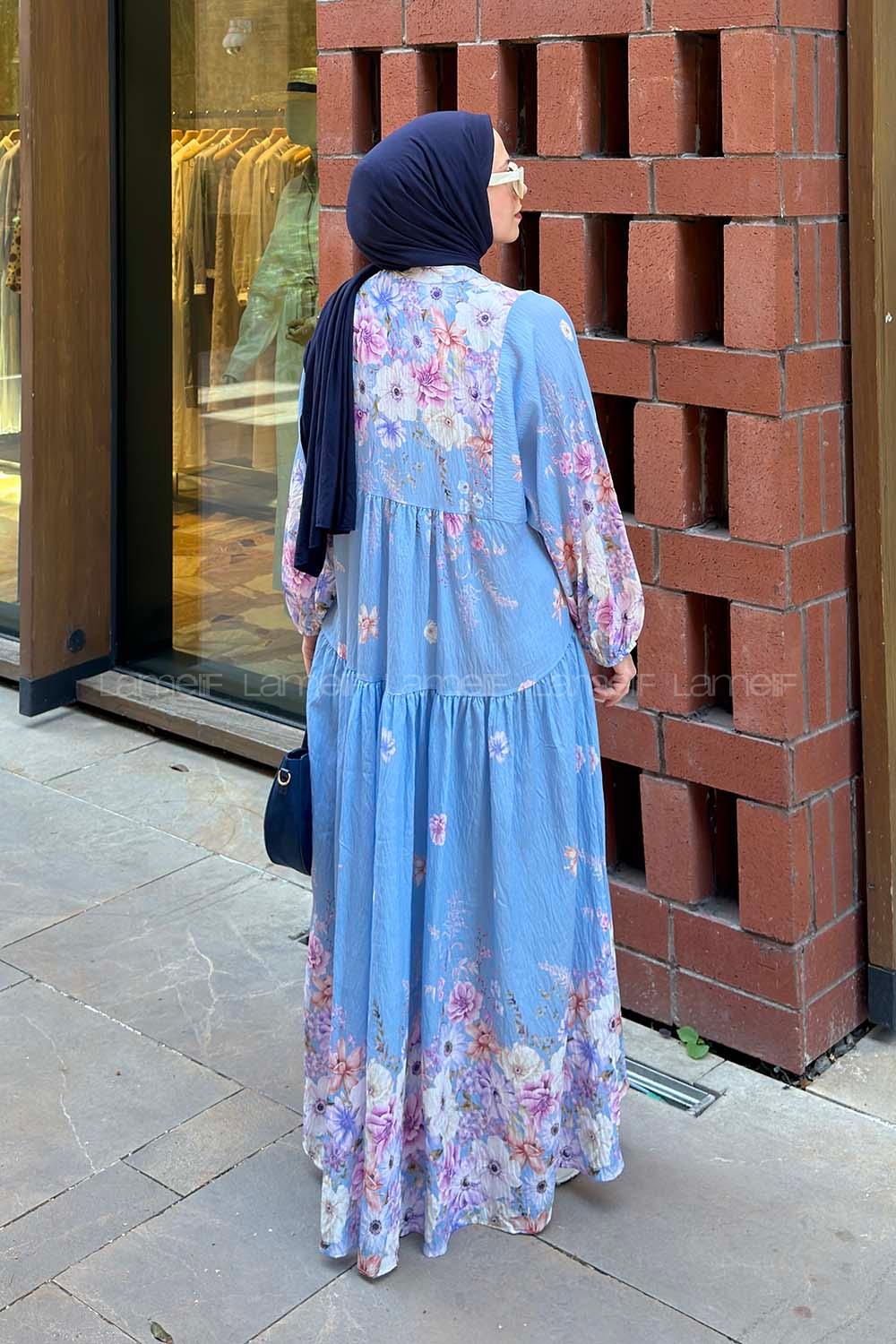 Summer Breeze Maxi Dress - Sky Blue Floral
