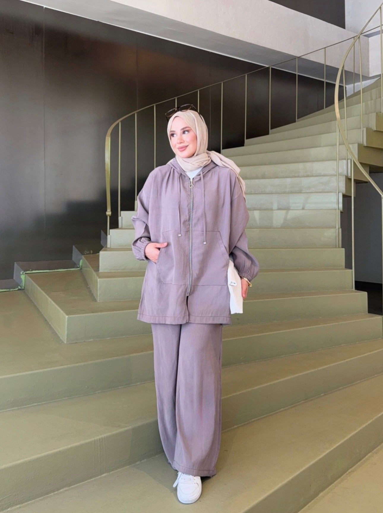 Casual Comfort Wide-Leg Set - Dark Taupe
