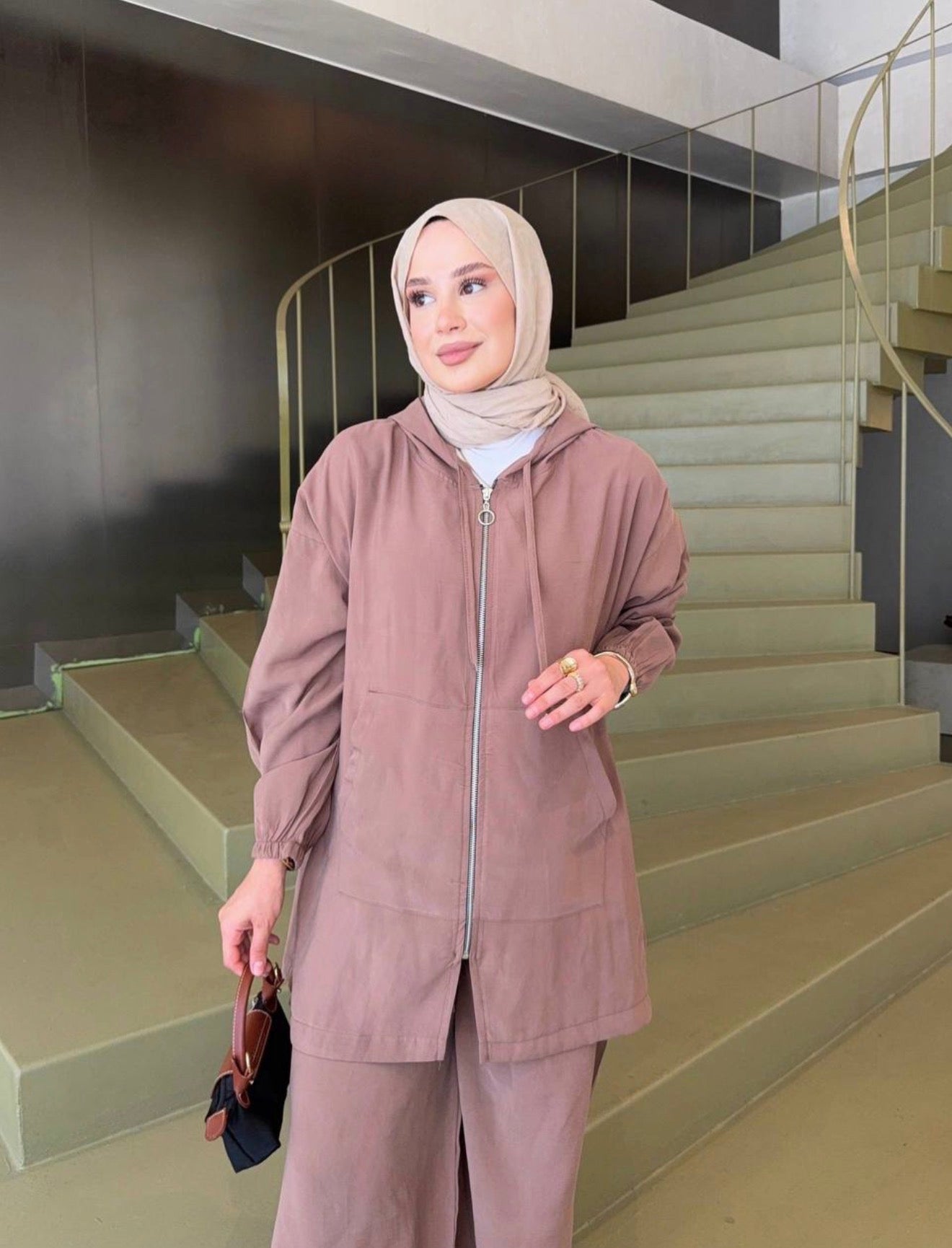 Casual Comfort Wide-Leg Set - Mocha