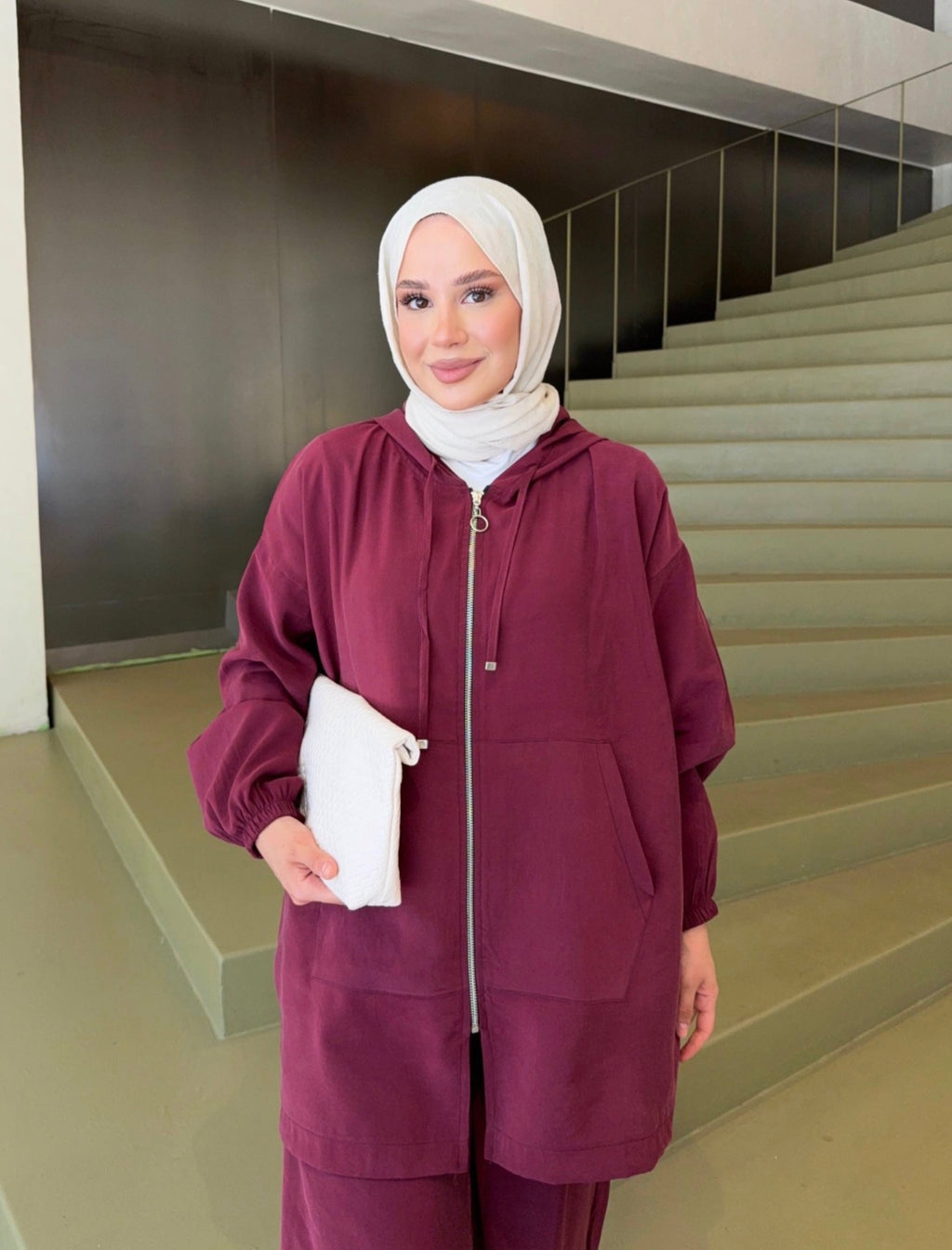Casual Comfort Wide-Leg Set - Maroon