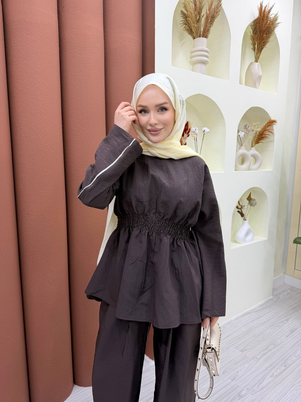 Brown Elegance Zara Cupra Co-ord Set