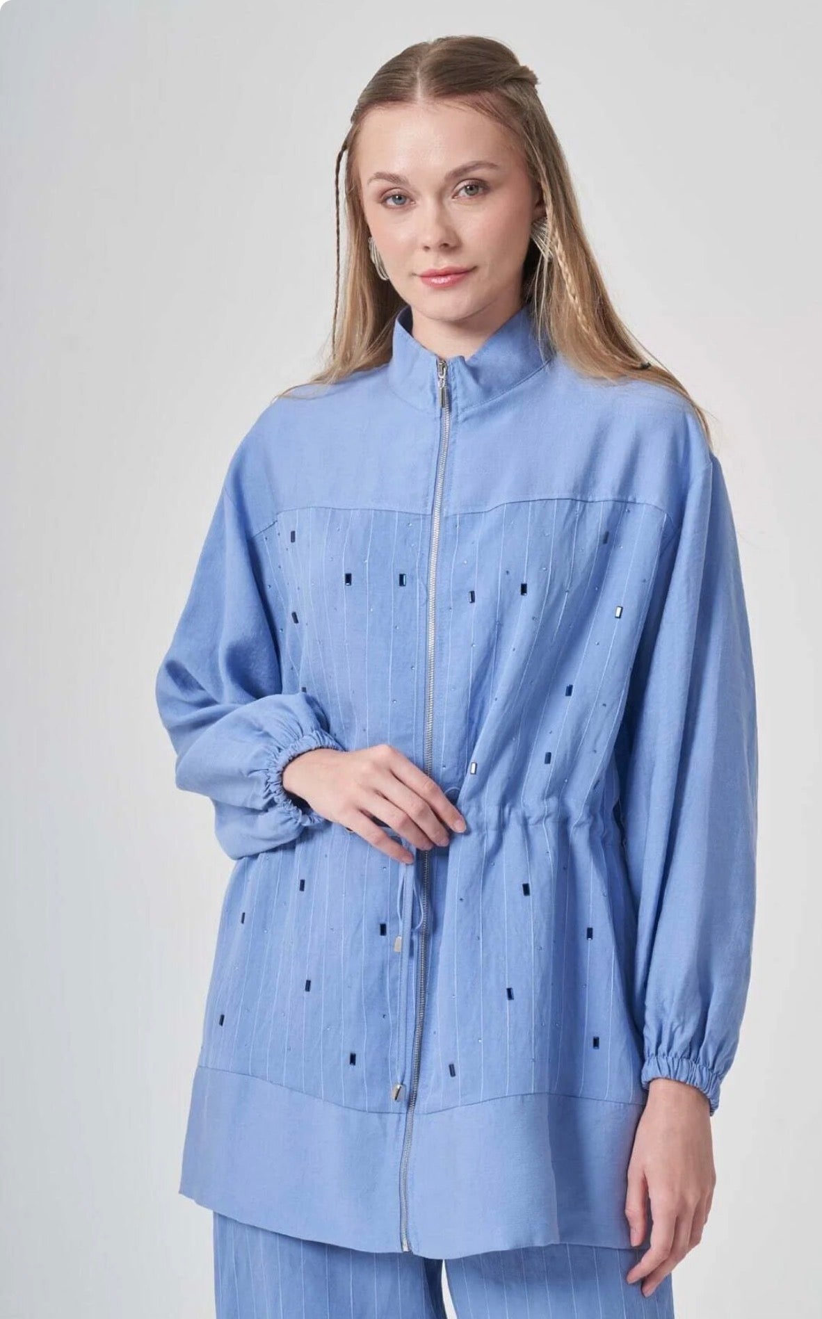 Women's Stone Detailed Begonia Set - Blue