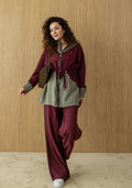 Burgundy & Green Modal Athleisure Co-Ord Set