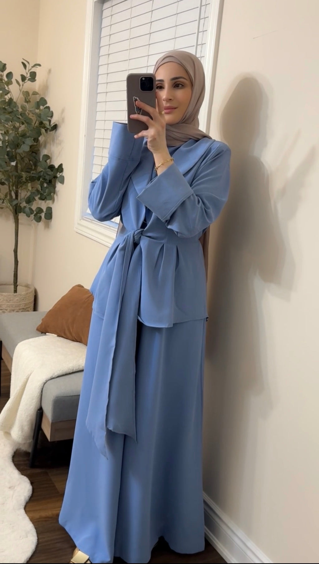 Safiya Tailored 3-Piece Set - Dusty Blue