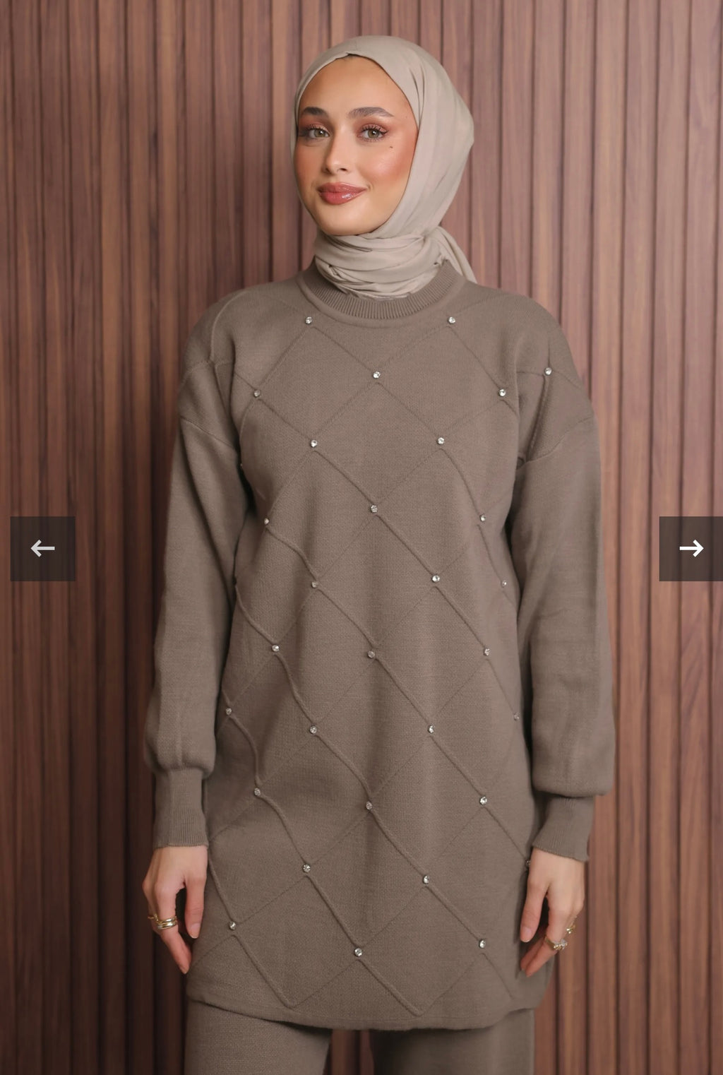 Diamond Knitted Triko Set - Coffee ☕️ image 2