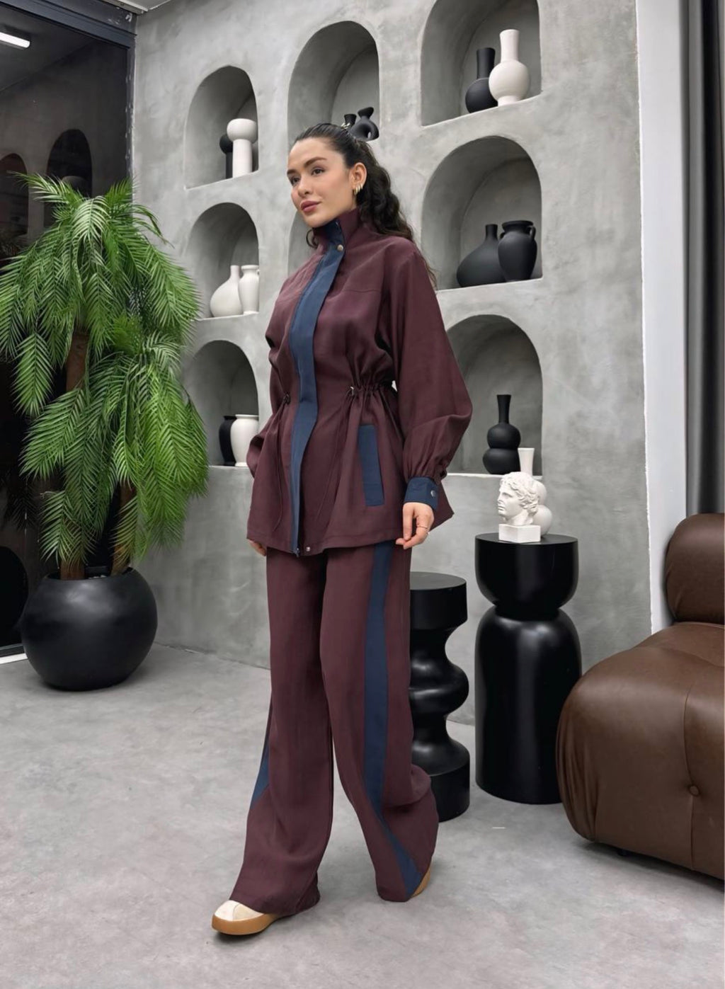 Saye Tracksuit Set - Burgundy