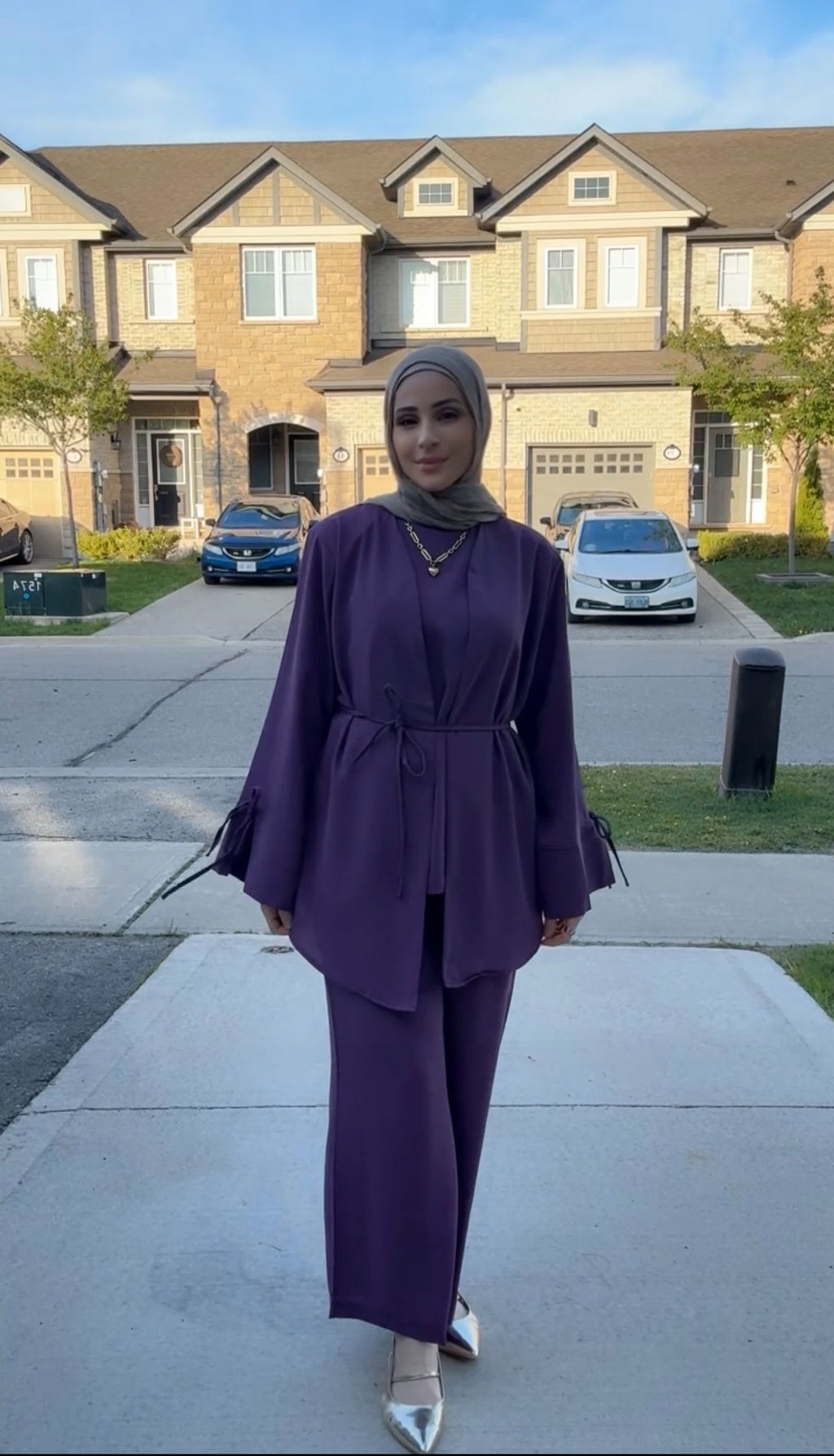 ONUK Two-Piece Modest Co-Ord Set - Eggplant
