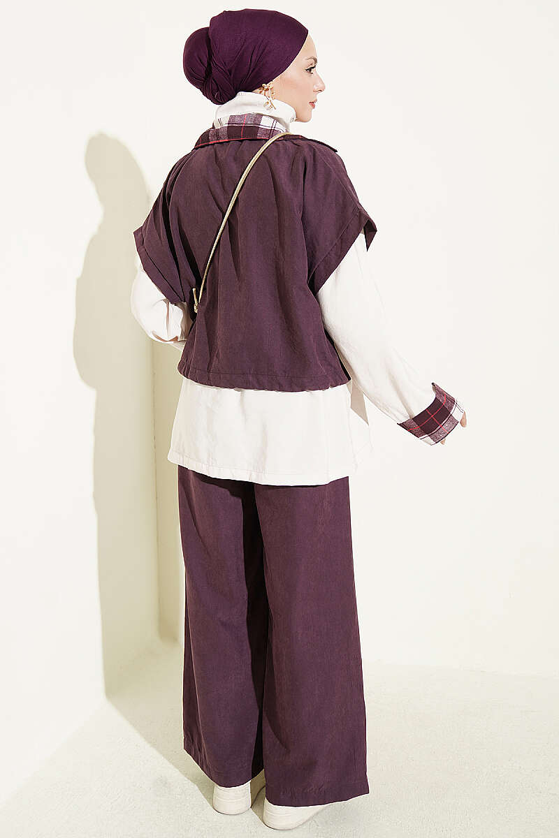 Modern Urban Layered Two-Piece Set | Plum & Cream