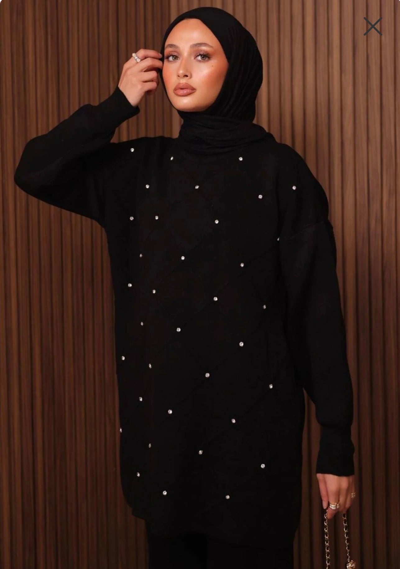 Diamond Knitted Triko Set - Black 🖤 image 7