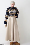 Scuba Maxi Skirt - Beige