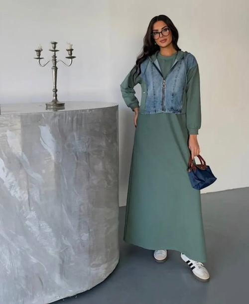 100% Cotton Summer Dress – Effortless Comfort & Style - Green image 0