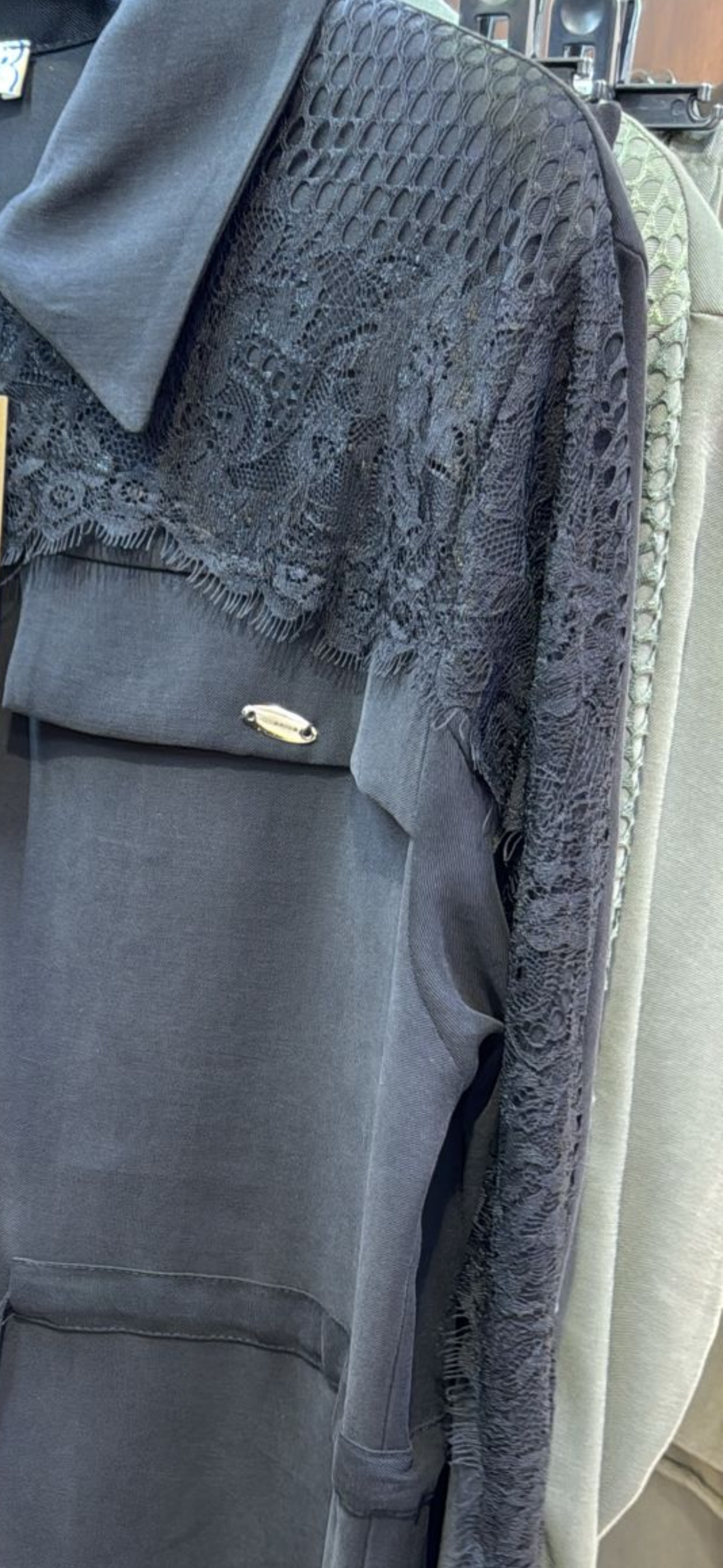 Lace Tencel Royal Casual Set - Navy Blue