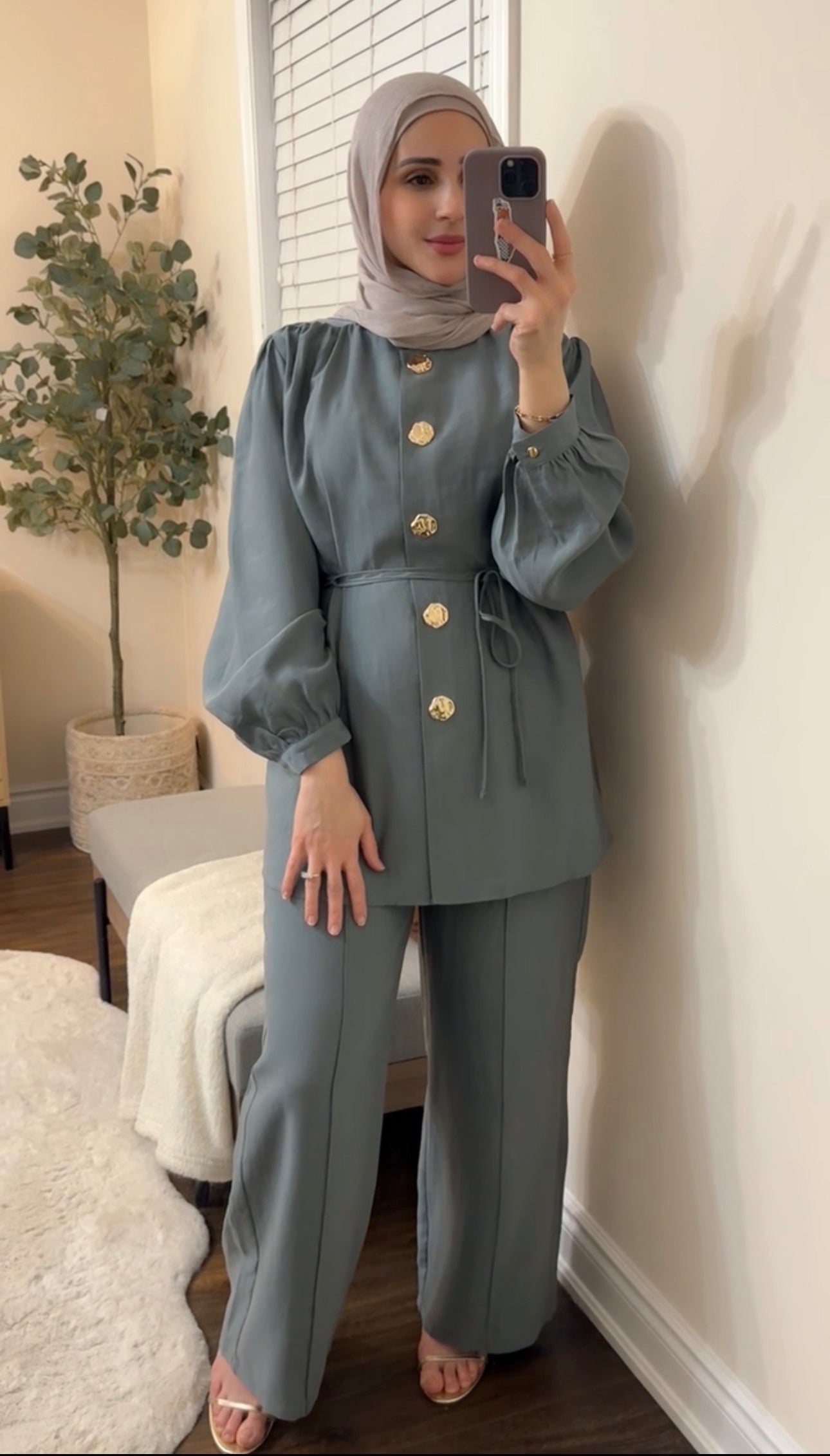 Sienna Two-Piece Modest Set - Dusty Green