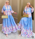 Summer Breeze Maxi Dress - Sky Blue Floral