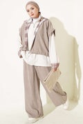 Modern Urban Layered Two-Piece Set | Greige & Off-White