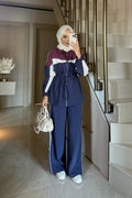 Color-Block Sport Set - Navy Blue