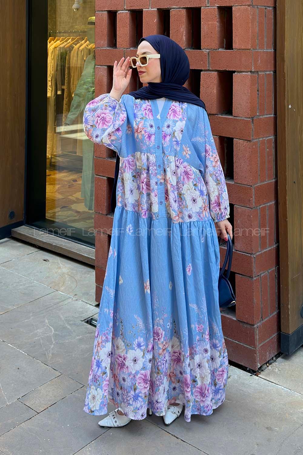 Summer Breeze Maxi Dress - Sky Blue Floral