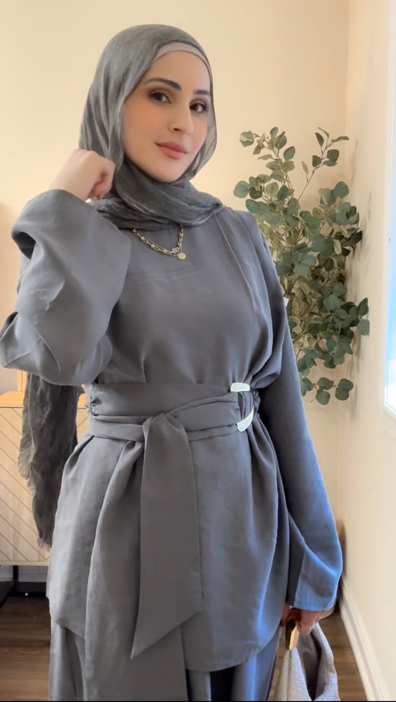 The Serene Slate Belted Co-ord Set
