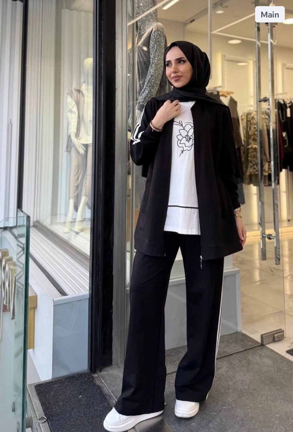 Women's Striped Detailed 3-Piece Set 🖤