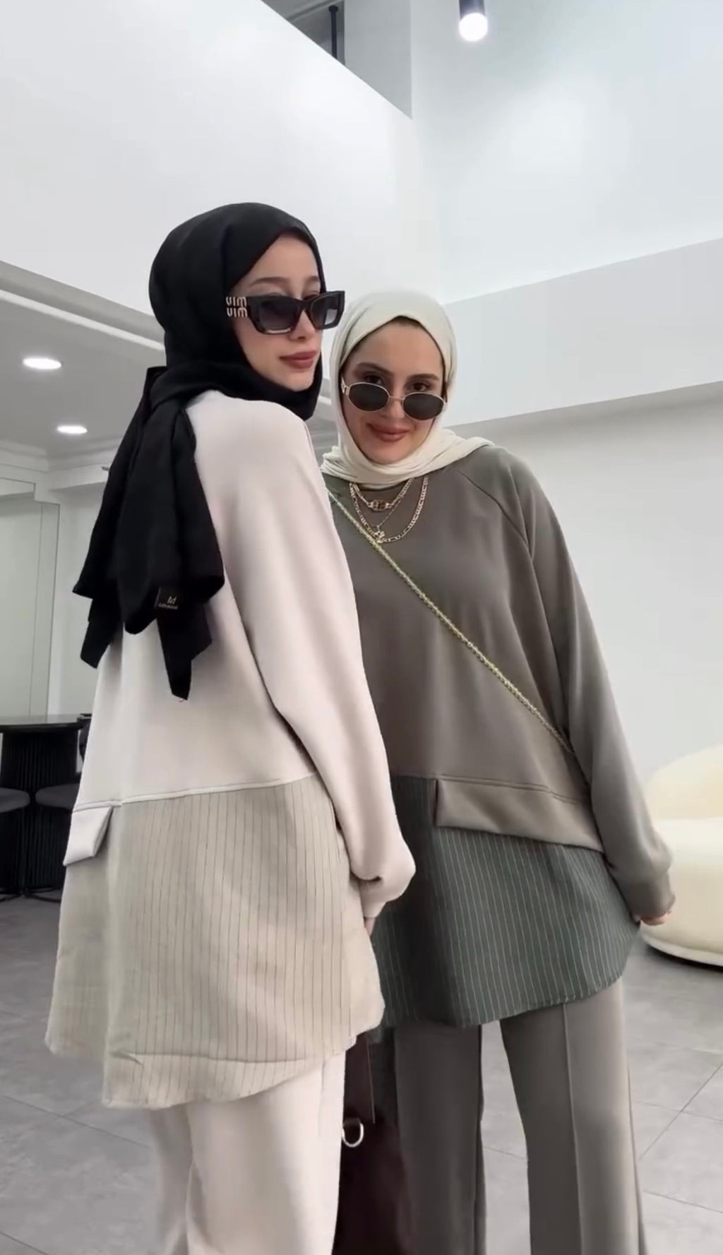 Oysho Striped Shirt Tracksuit - Beige image 0