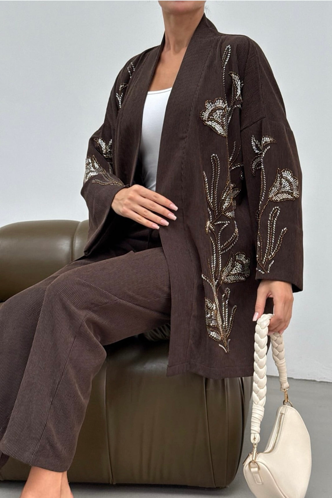 Deep Mocha Brown Elegance Embellished Set image 1