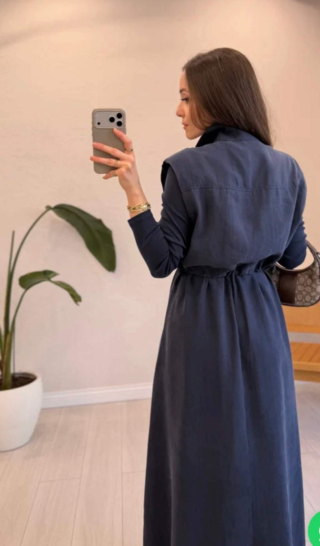 Navy Blue Layered Vest & Maxi Dress