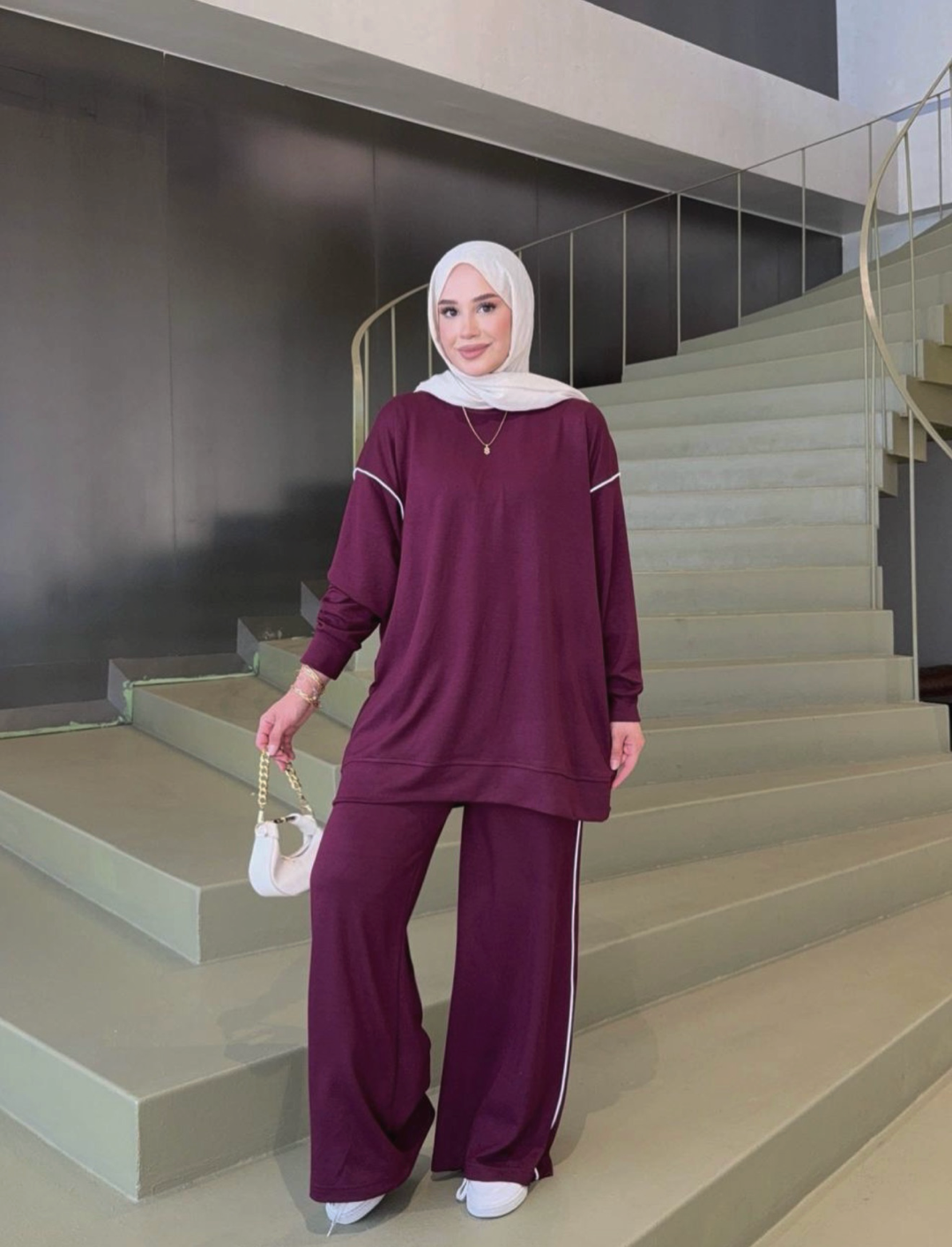 Oysho Sporty Tracksuit - Dark Burgundy