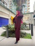 Amara Button Knit Set - Maroon image 0