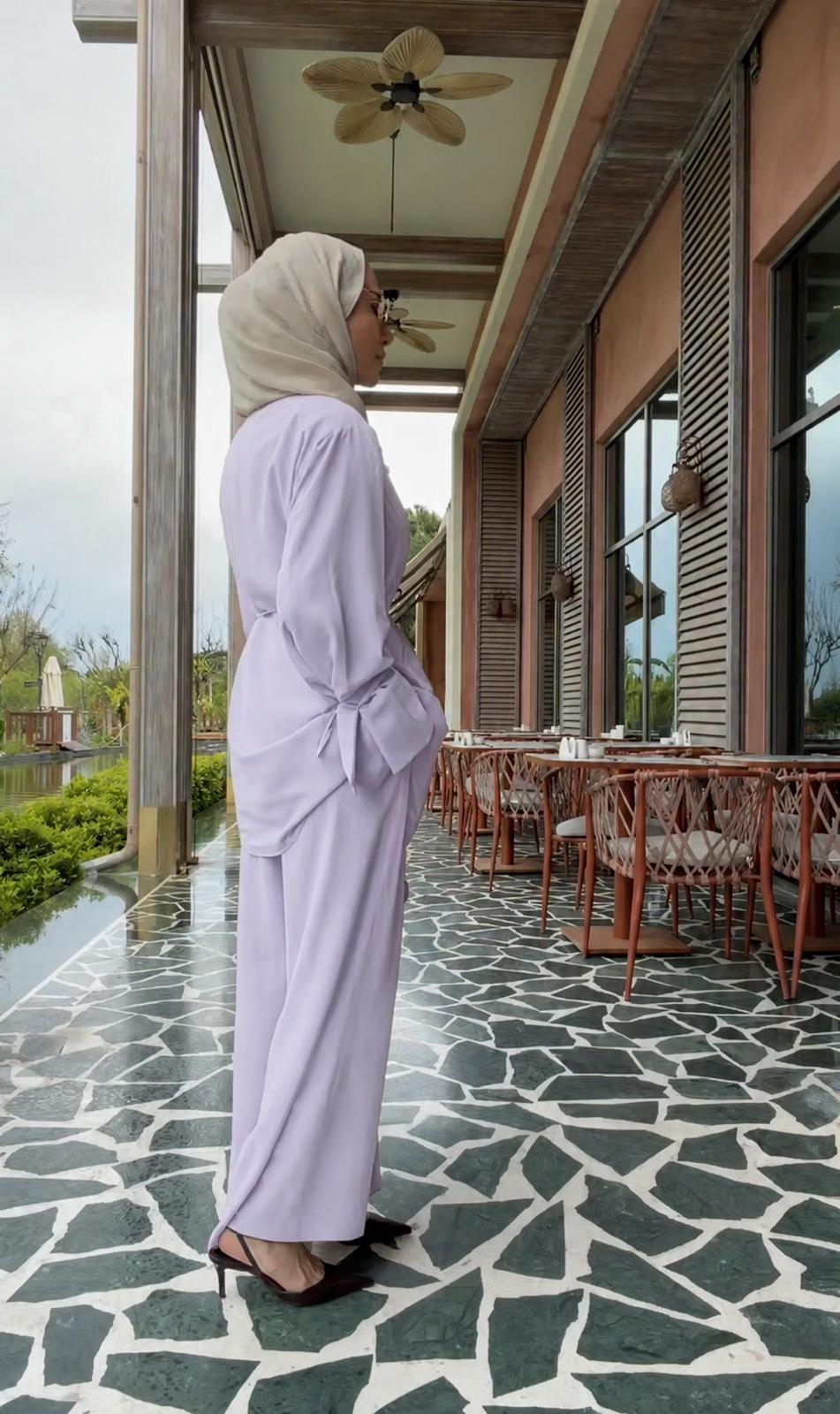 ONUK Two-Piece Modest Co-Ord Set - Lavender
