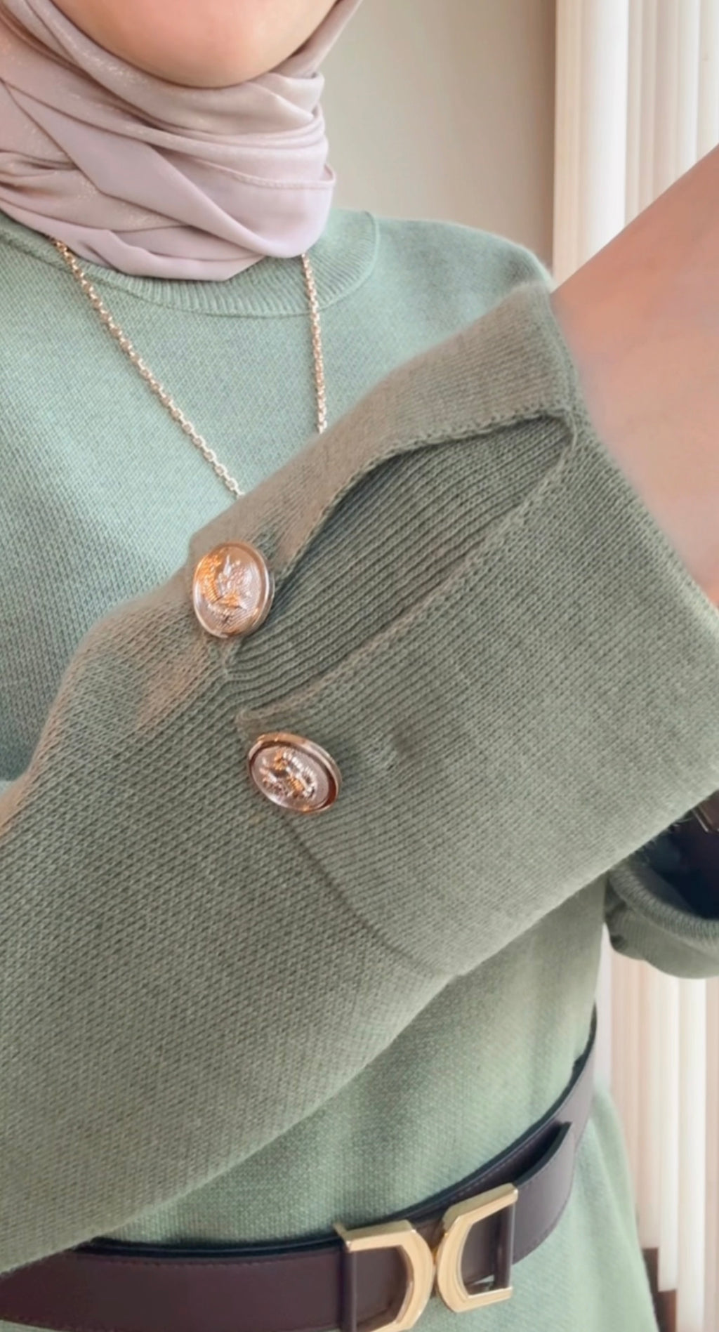 Buttoned Detailed Tunic - Green image 1