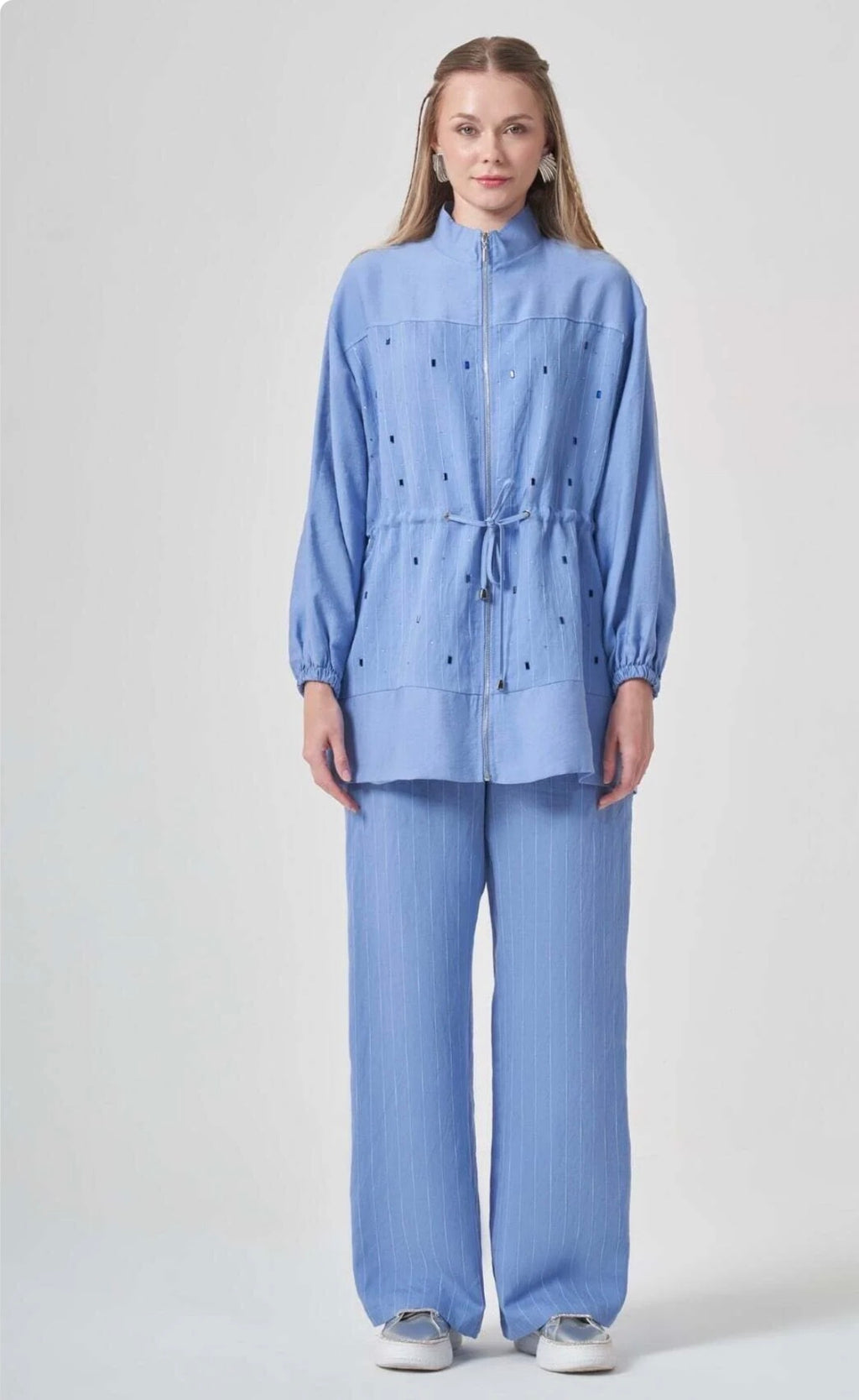 Women's Stone Detailed Begonia Set - Blue