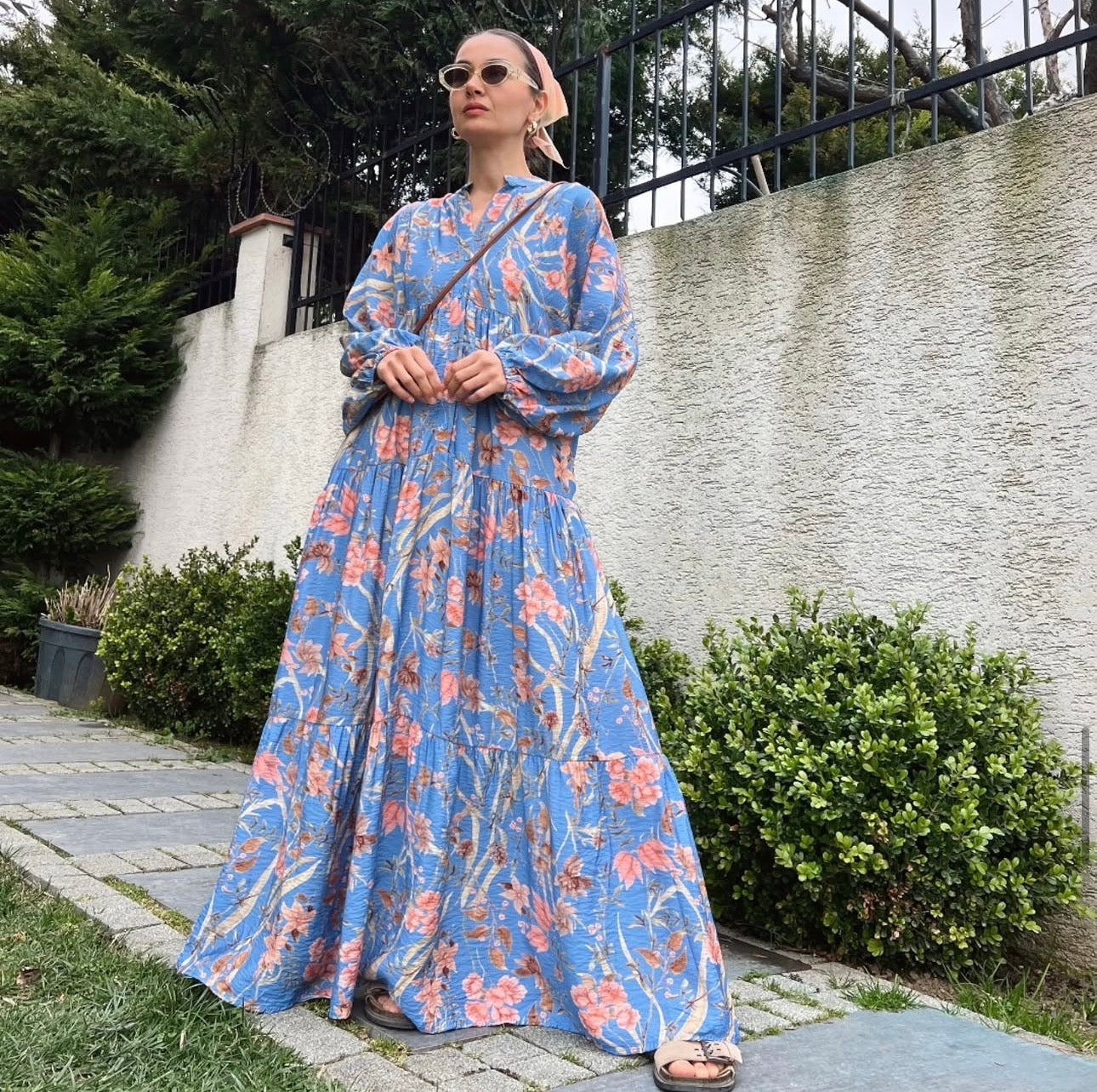 Blue Floral Breeze Summer Dress