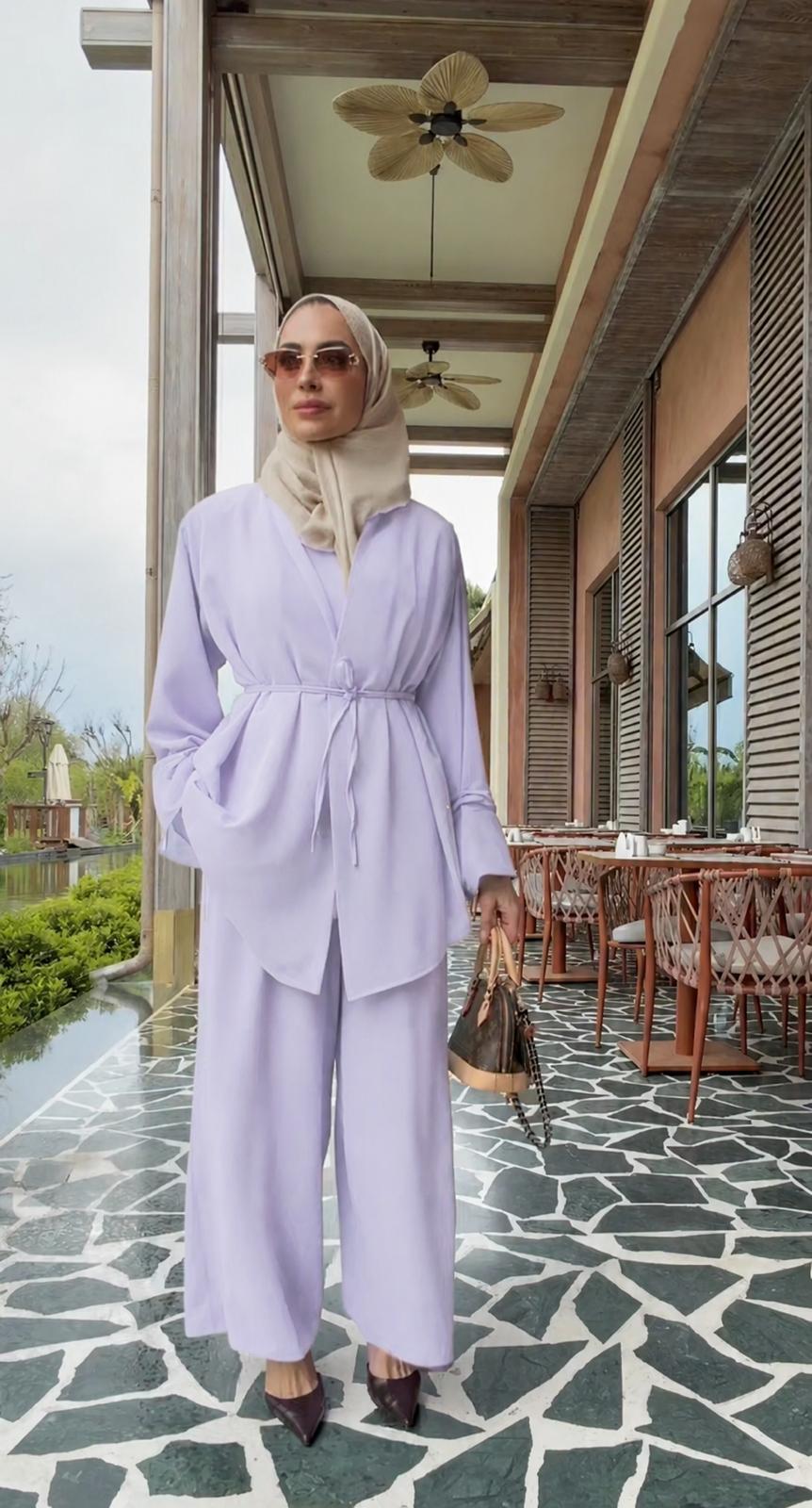 ONUK Two-Piece Modest Co-Ord Set - Lavender