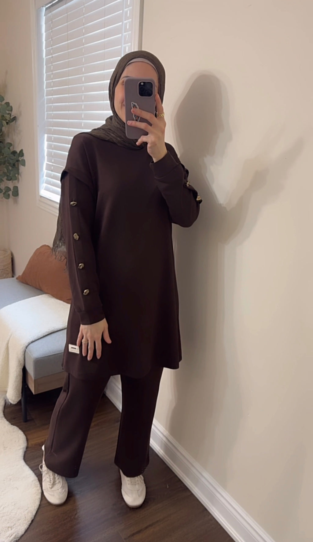 Chocolate Brown Long Tunic Set