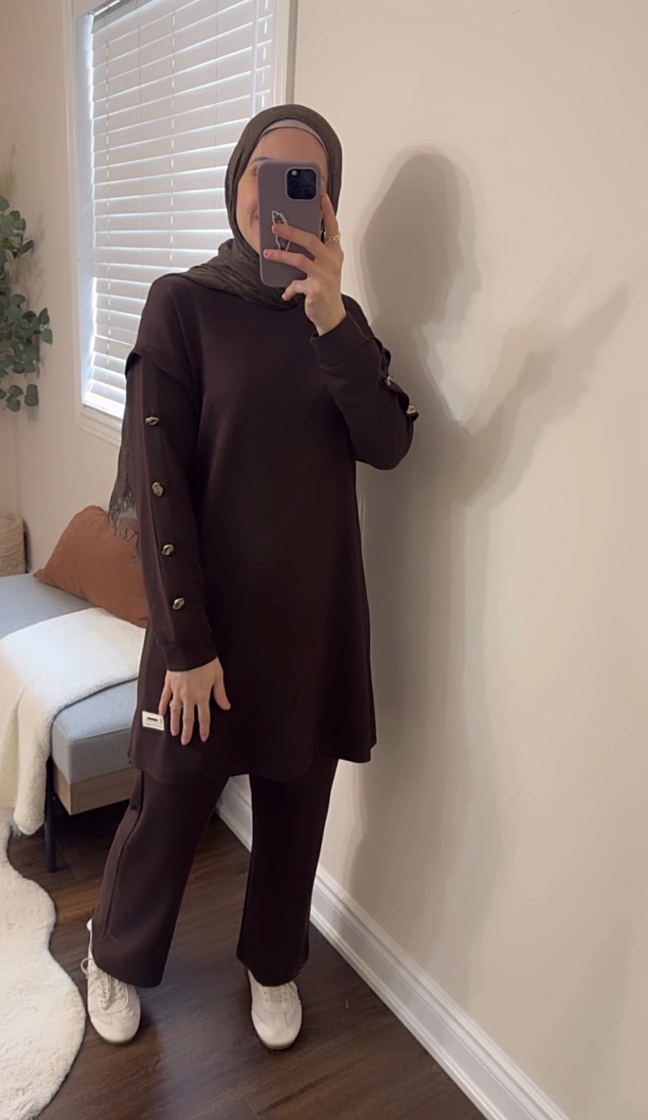 Chocolate Brown Long Tunic Set