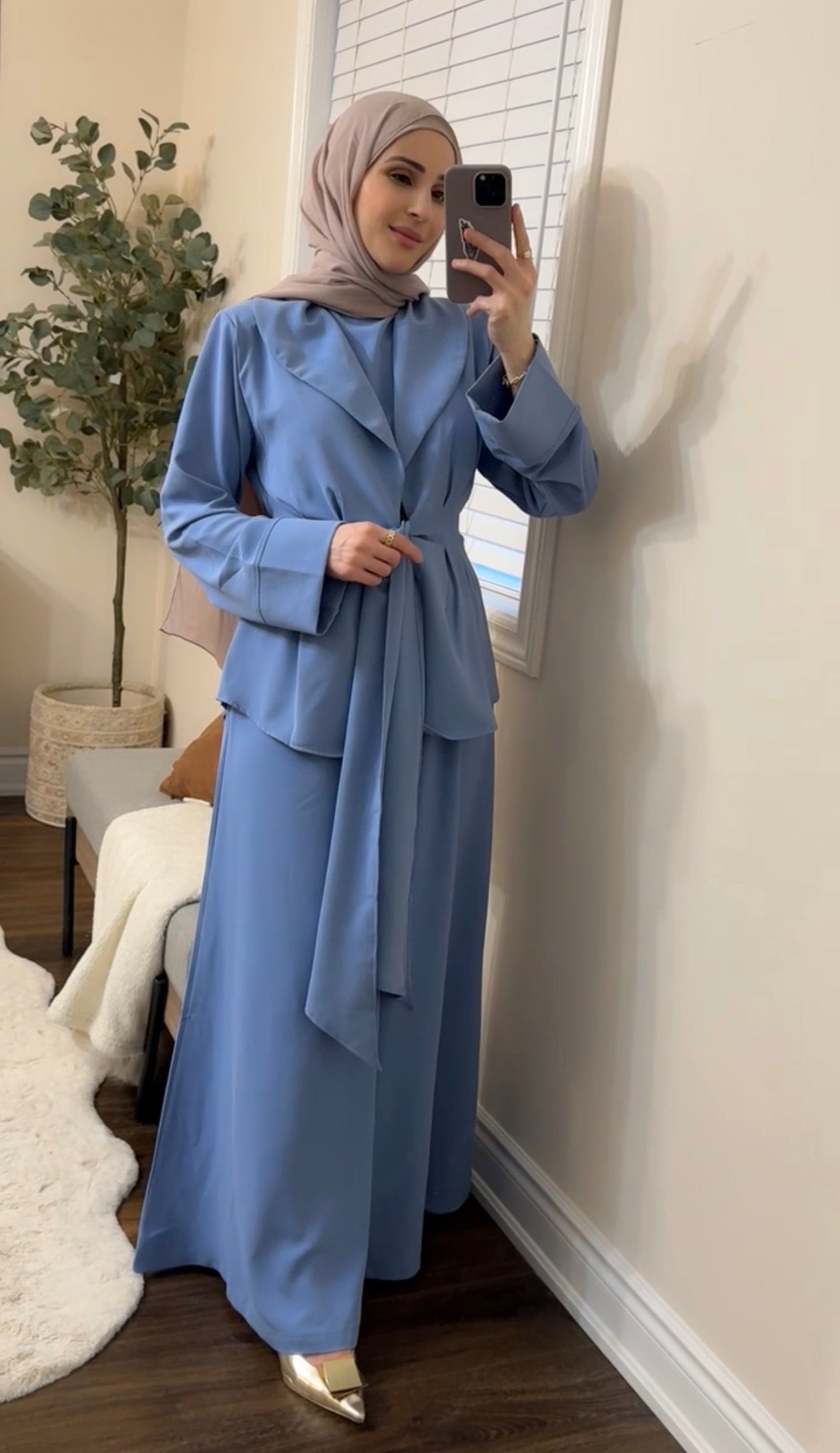 Safiya Tailored 3-Piece Set - Dusty Blue