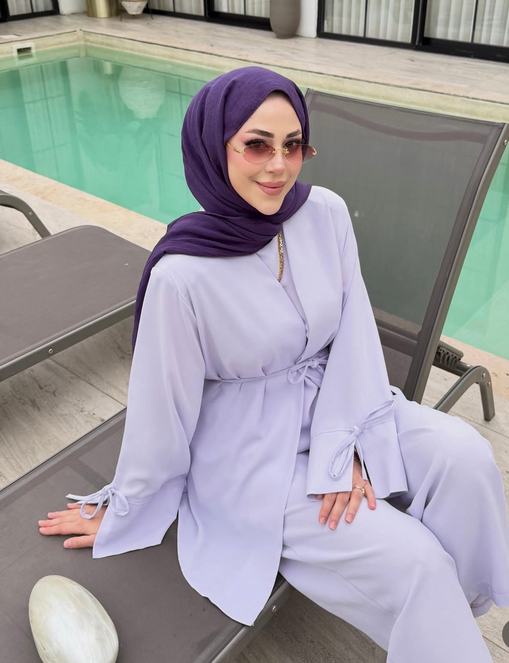 ONUK Two-Piece Modest Co-Ord Set - Lavender