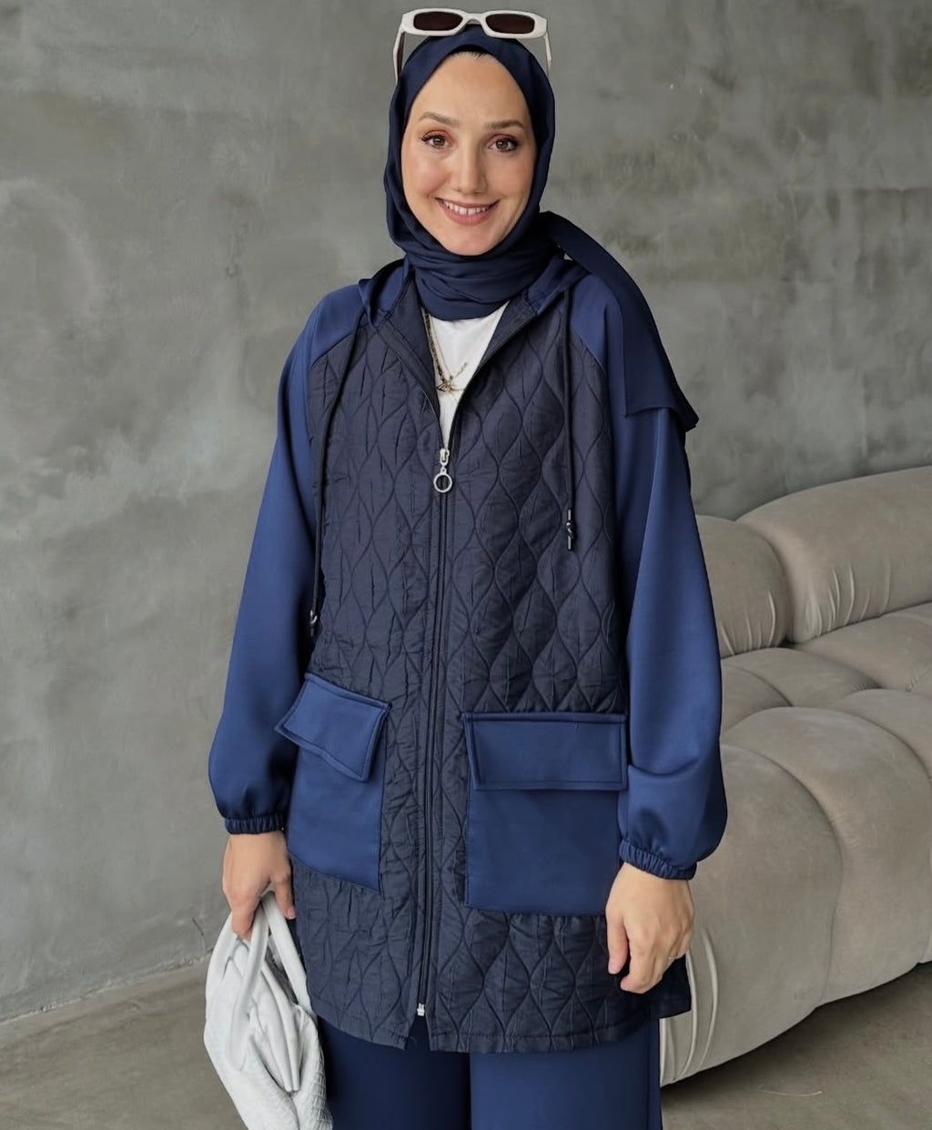 Navy Quilted Sporty Chic Set image 0