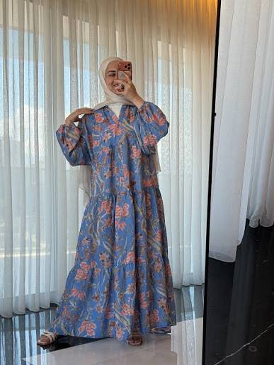 Blue Floral Breeze Summer Dress