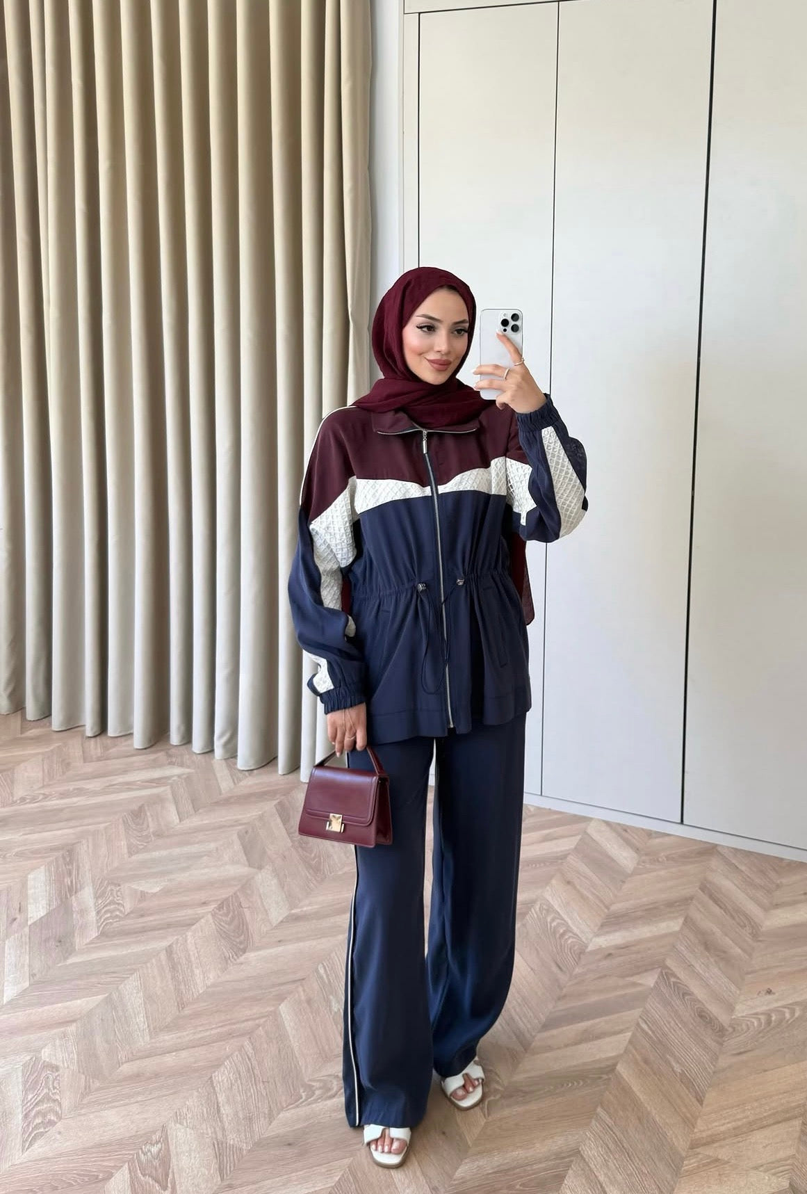 Color-Block Sport Set - Navy Blue