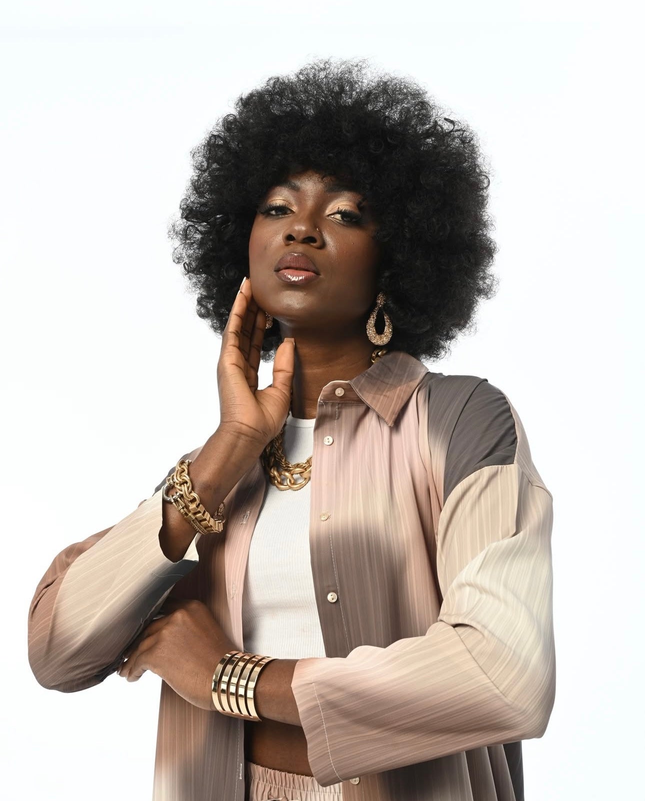 Woman's Ombre Button Long Shirt image 3