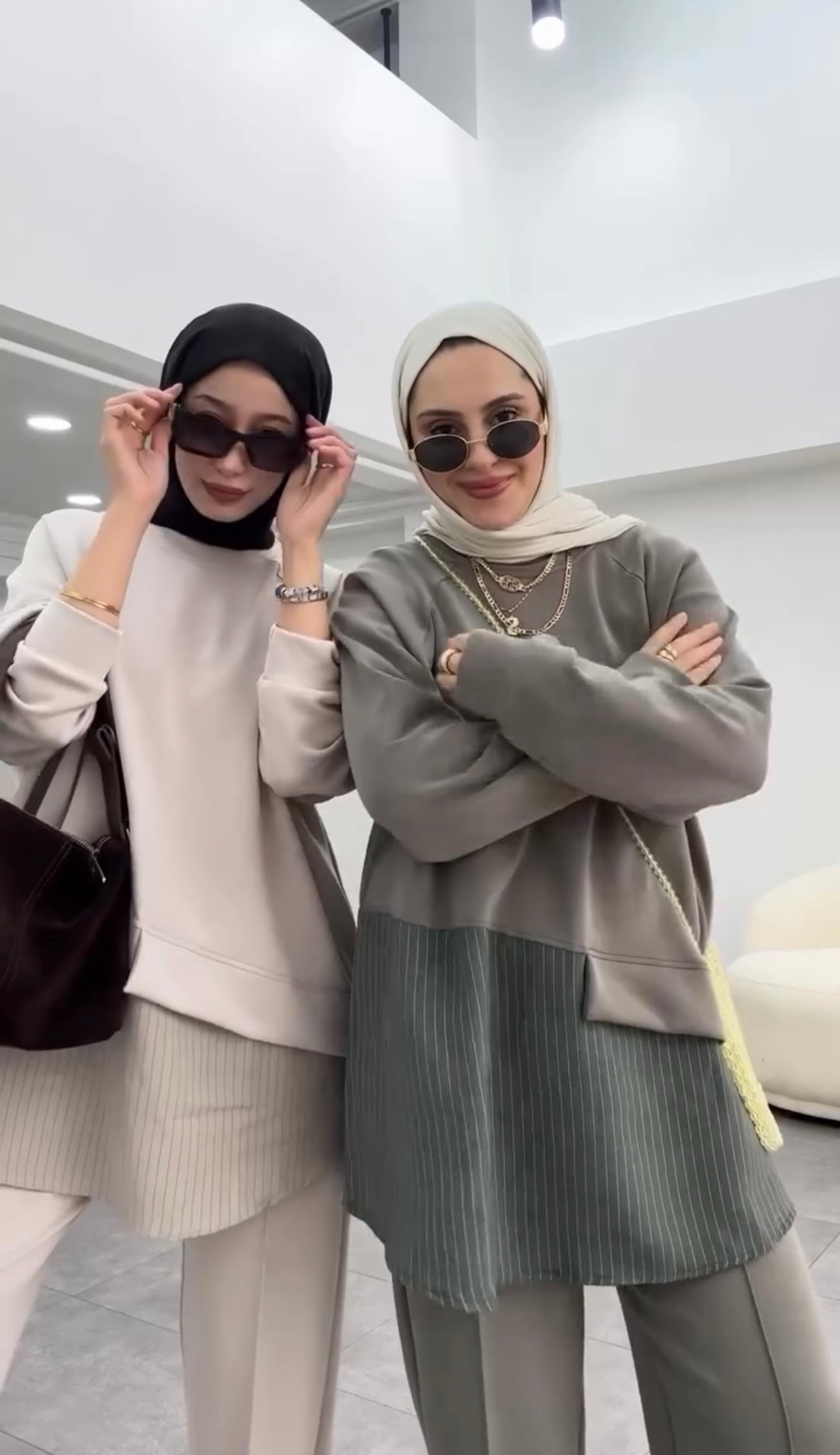 Oysho Striped Shirt Tracksuit - Beige image 2