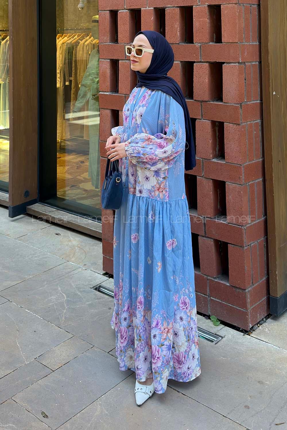 Summer Breeze Maxi Dress - Sky Blue Floral