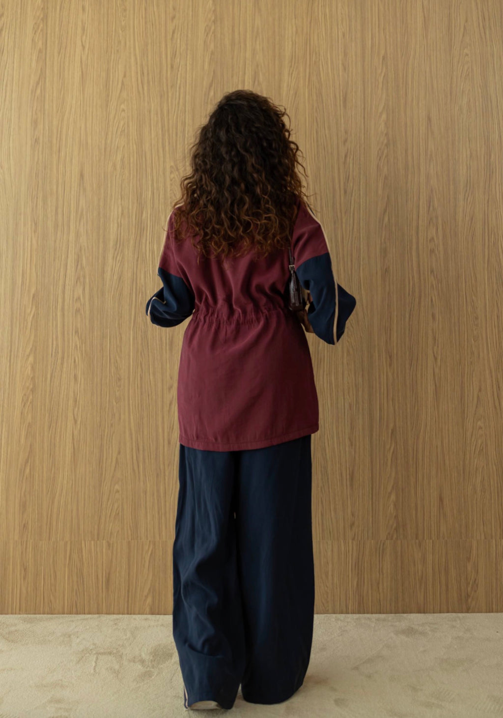 Burgundy & Navy Modal Athleisure Co-Ord Set
