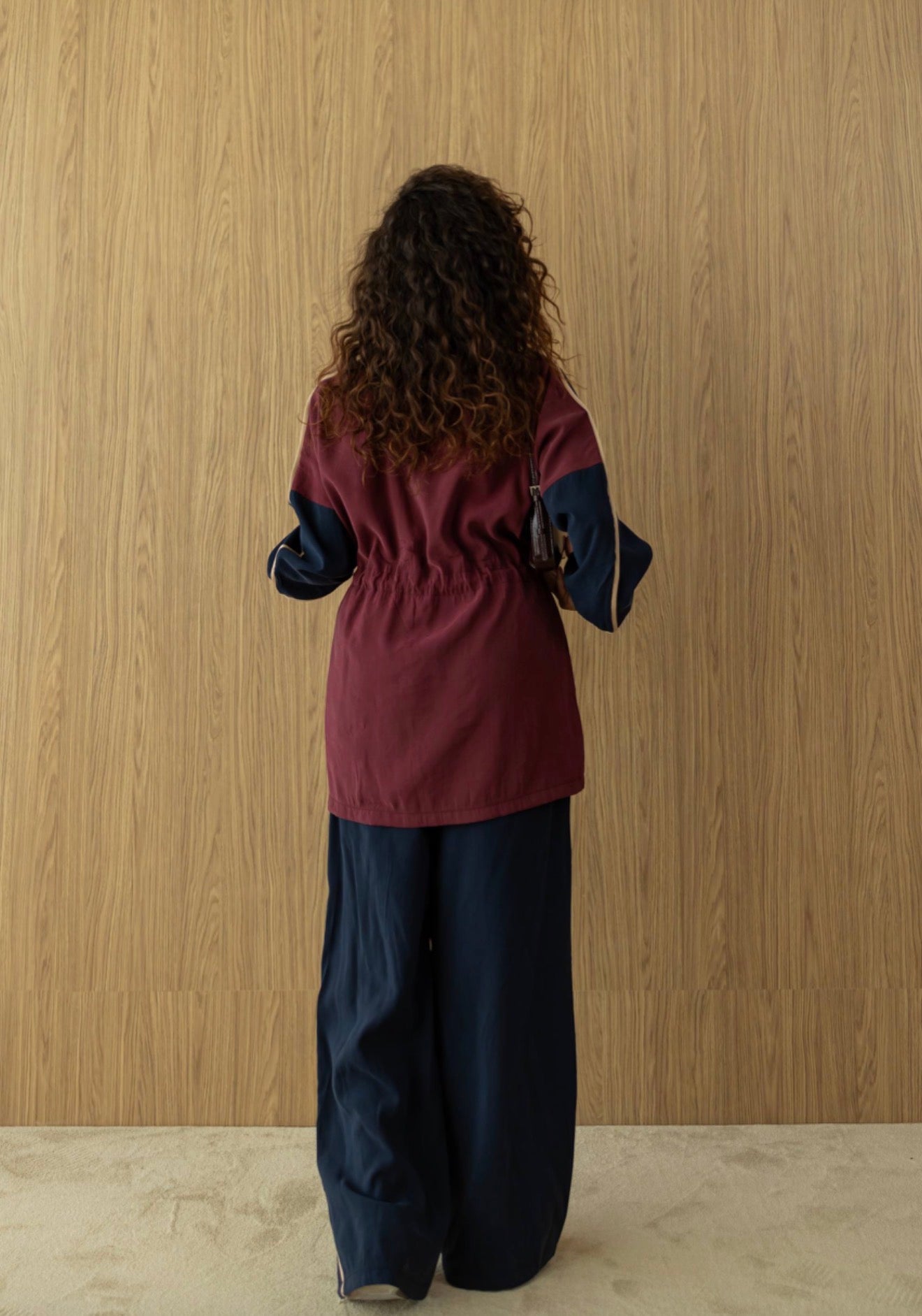 Burgundy & Navy Modal Athleisure Co-Ord Set