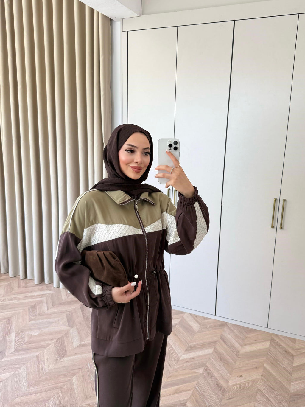 Color-Block Sport Set - Brown