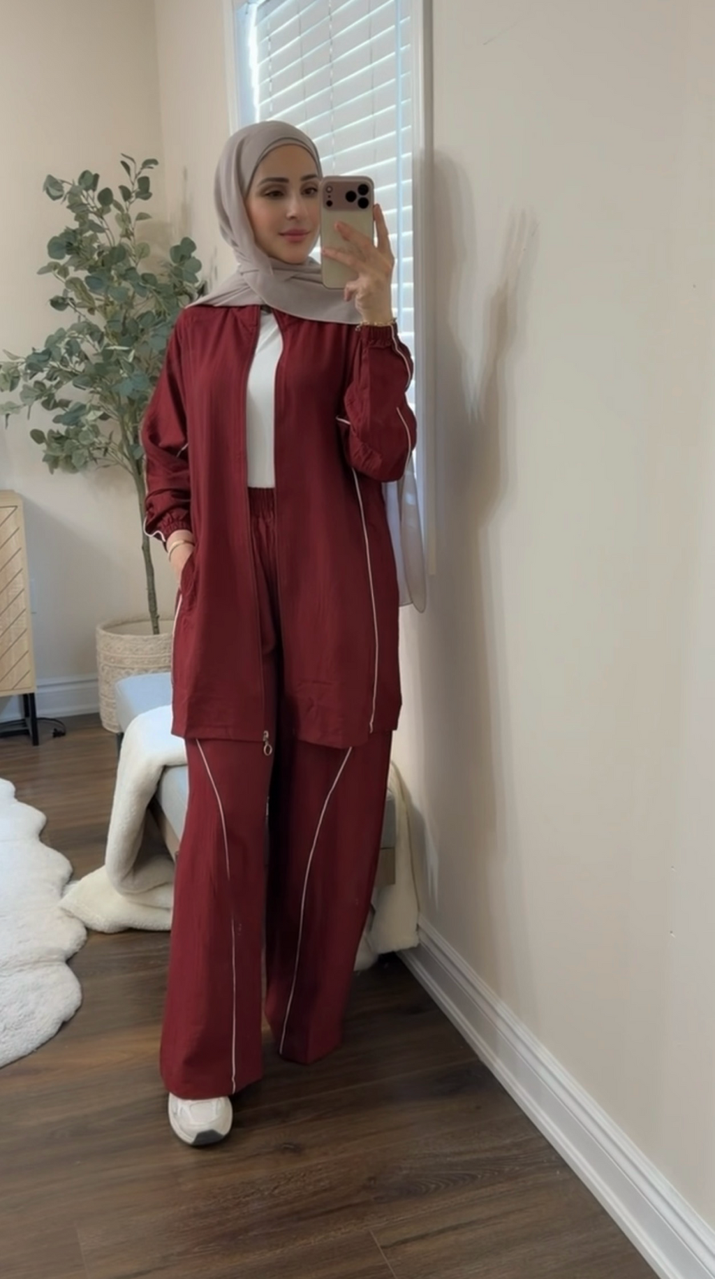 Dark Burgundy Lounge & Travel Co-ord Set