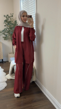 Dark Burgundy Lounge & Travel Co-ord Set