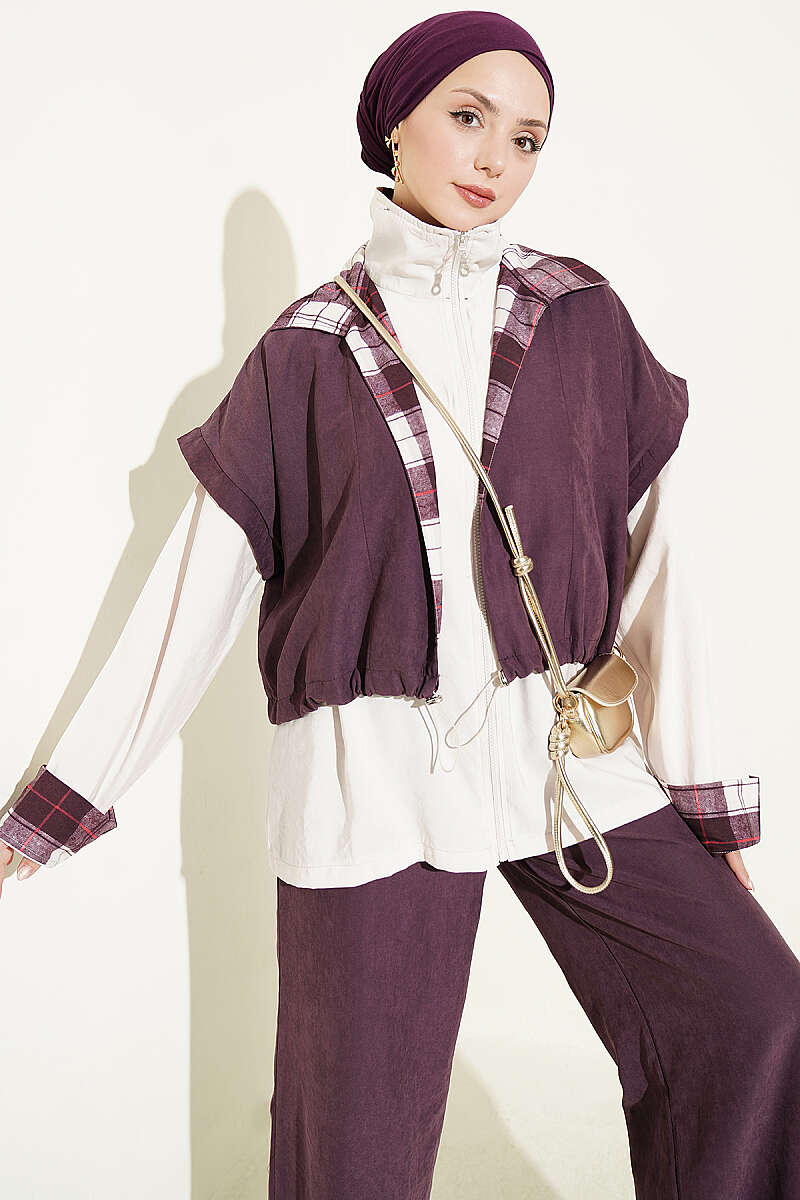 Modern Urban Layered Two-Piece Set | Plum & Cream