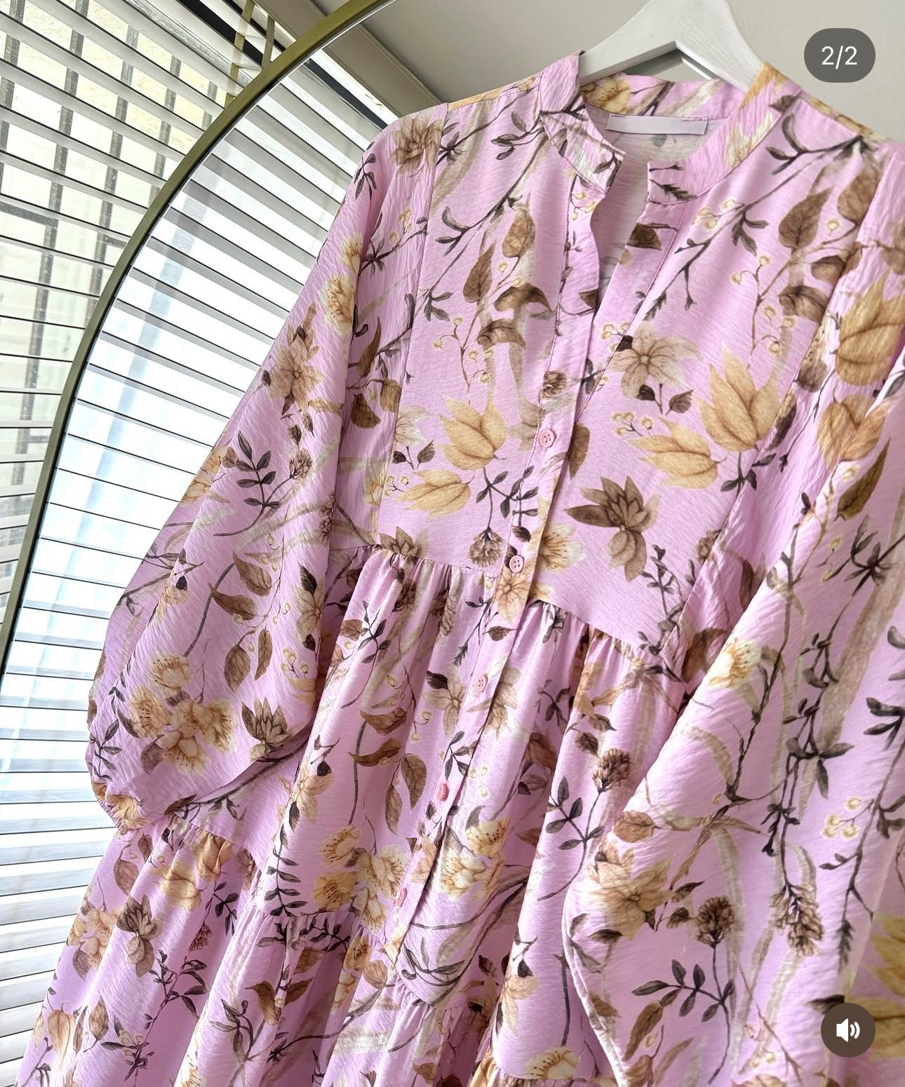 Oversized Lightweight Floral Summer Dress in Soft Pink